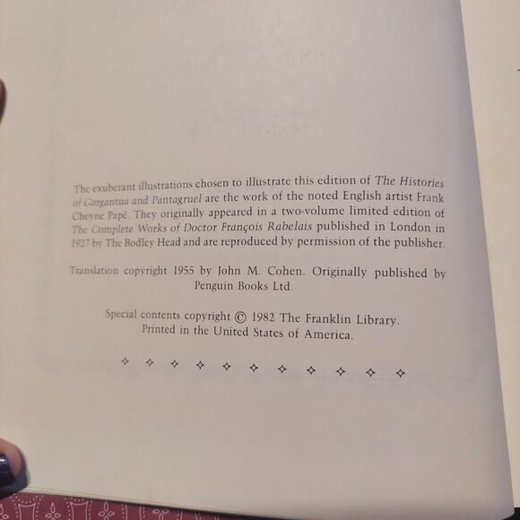 Gargantua and Pantagruel Book Francois Rabelais 1982 Franklin Library VTG - Picture 6 of 6